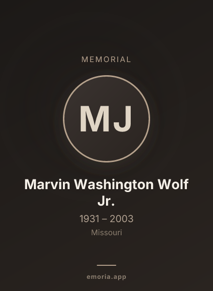 Memorial portrait of Marvin Washington Wolf Jr.