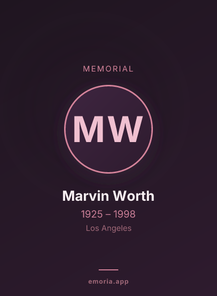 Memorial portrait of Marvin Worth