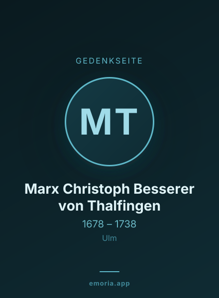Gedenkportrait von Marx Christoph Besserer von Thalfingen