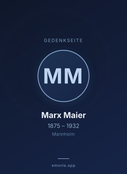 Gedenkportrait von Marx Maier