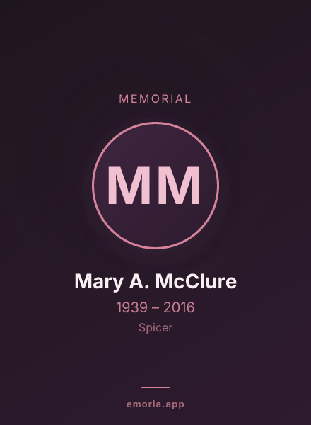 Memorial portrait of Mary A. McClure