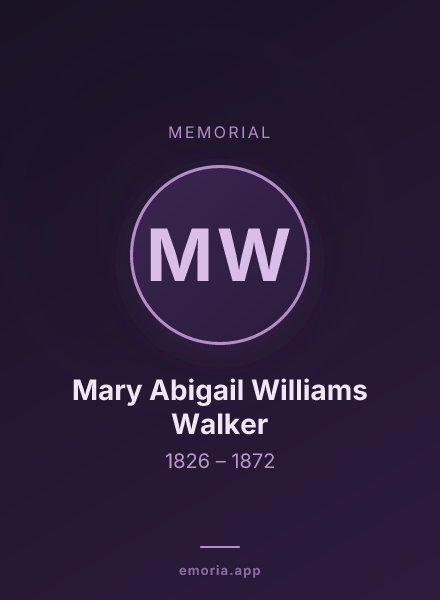 Memorial portrait of Mary Abigail Williams Walker