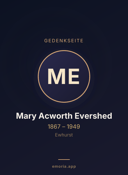 Gedenkportrait von Mary Acworth Evershed