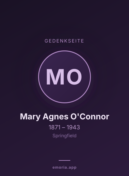 Gedenkportrait von Mary Agnes O'Connor