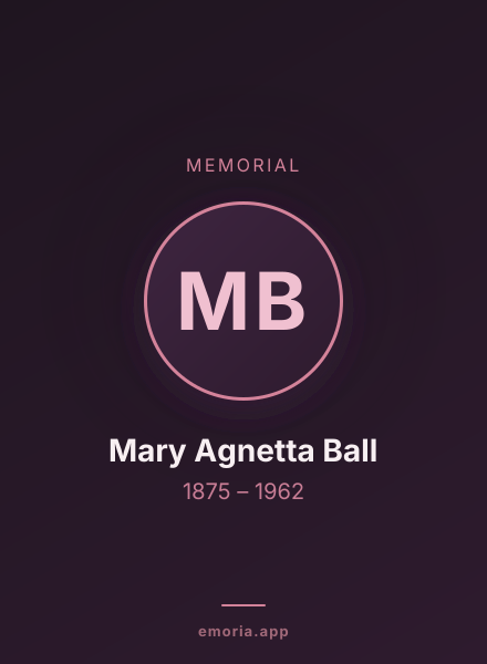 Memorial portrait of Mary Agnetta Ball