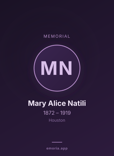 Memorial portrait of Mary Alice Natili