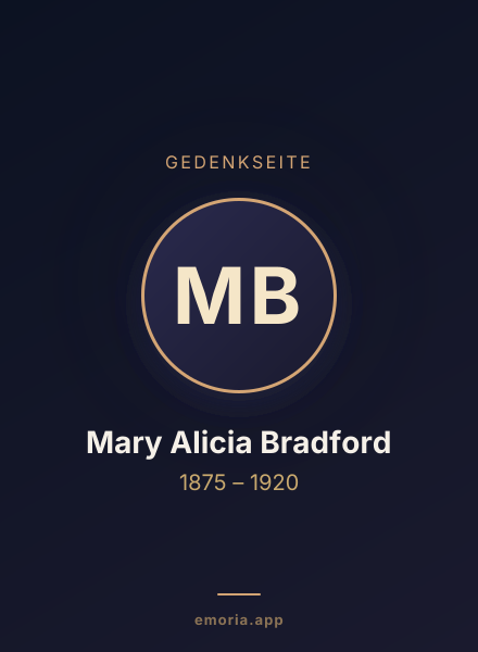 Gedenkportrait von Mary Alicia Bradford