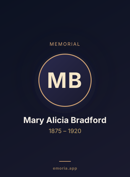 Memorial portrait of Mary Alicia Bradford
