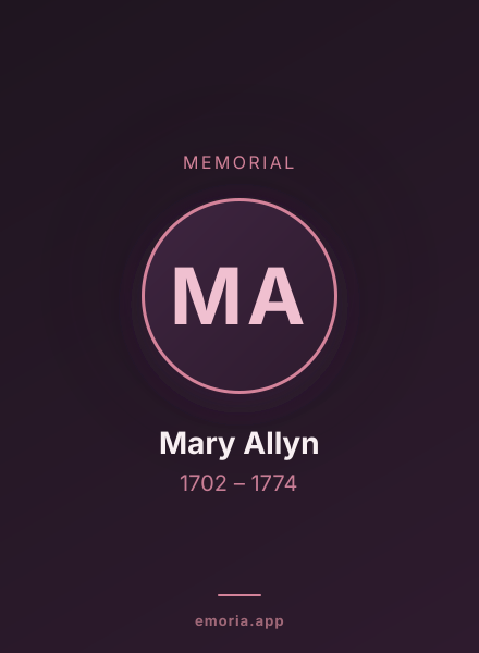Memorial portrait of Mary Allyn
