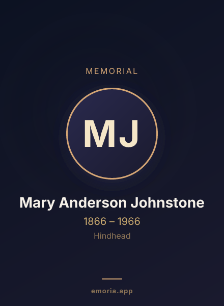 Memorial portrait of Mary Anderson Johnstone