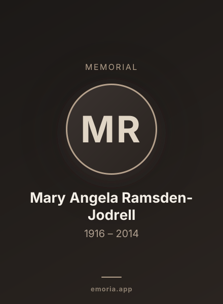 Memorial portrait of Mary Angela Ramsden-Jodrell