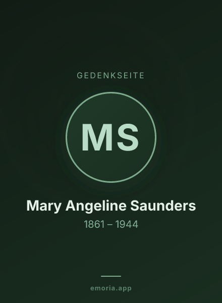 Gedenkportrait von Mary Angeline Saunders