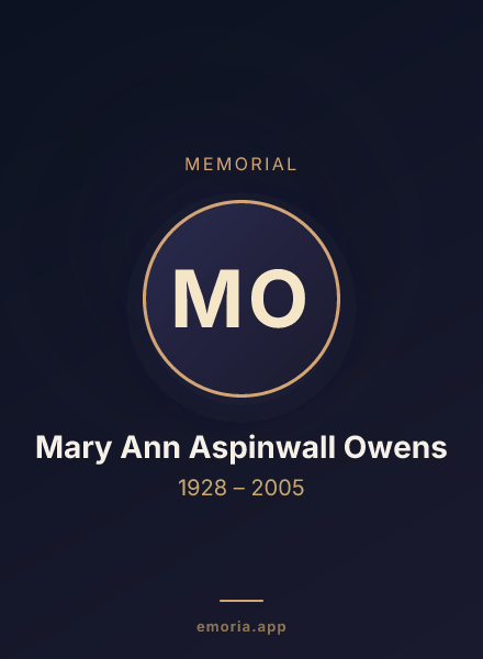 Memorial portrait of Mary Ann Aspinwall Owens