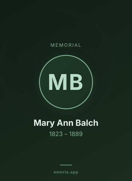Memorial portrait of Mary Ann Balch