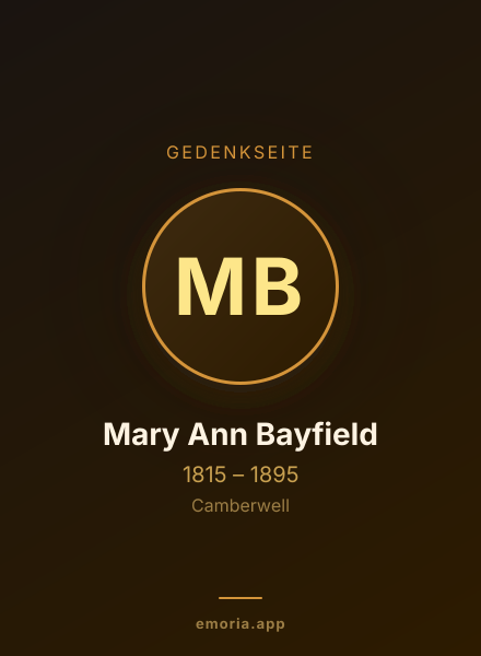 Gedenkportrait von Mary Ann Bayfield