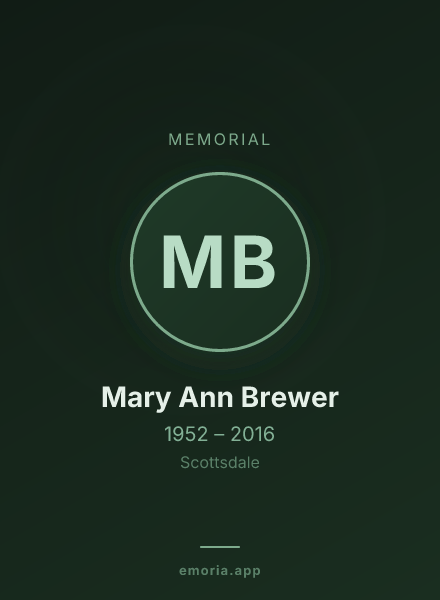 Memorial portrait of Mary Ann Brewer