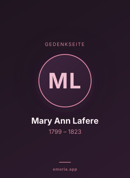 Gedenkportrait von Mary Ann Lafere