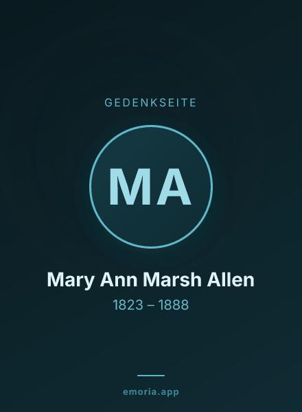 Gedenkportrait von Mary Ann Marsh Allen