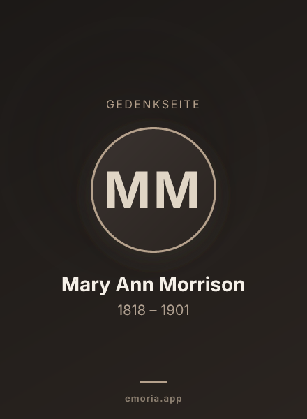Gedenkportrait von Mary Ann Morrison