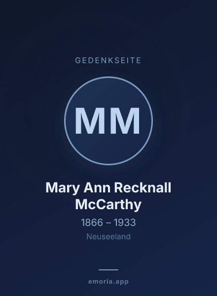 Gedenkportrait von Mary Ann Recknall McCarthy