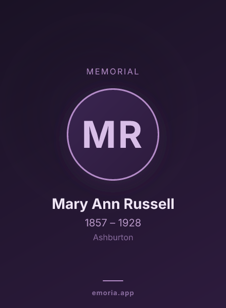 Memorial portrait of Mary Ann Russell