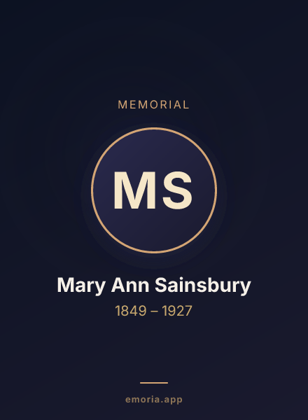 Memorial portrait of Mary Ann Sainsbury