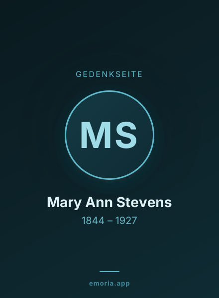 Gedenkportrait von Mary Ann Stevens