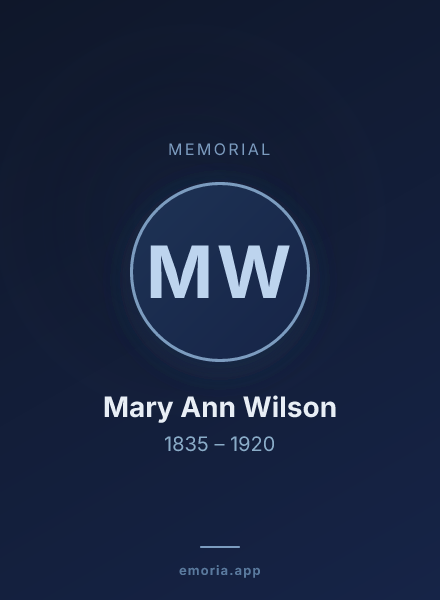 Memorial portrait of Mary Ann Wilson