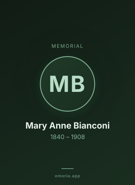 Memorial portrait of Mary Anne Bianconi