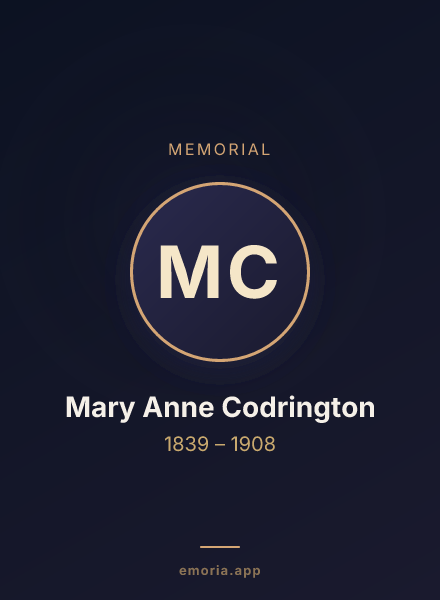 Memorial portrait of Mary Anne Codrington