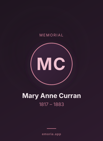 Memorial portrait of Mary Anne Curran