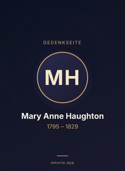 Gedenkportrait von Mary Anne Haughton