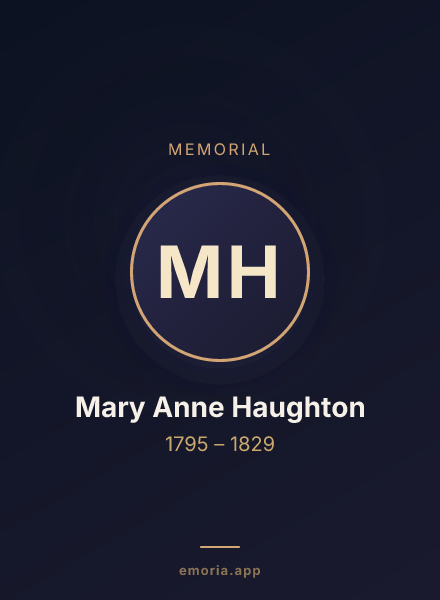 Memorial portrait of Mary Anne Haughton