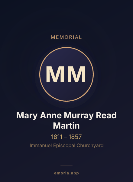Memorial portrait of Mary Anne Murray Read Martin