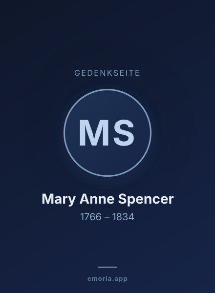Gedenkportrait von Mary Anne Spencer