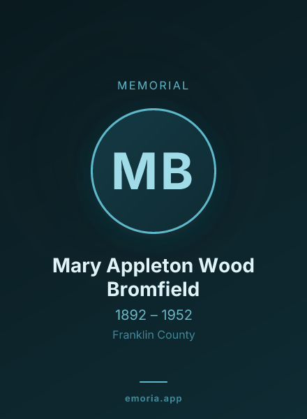 Memorial portrait of Mary Appleton Wood Bromfield