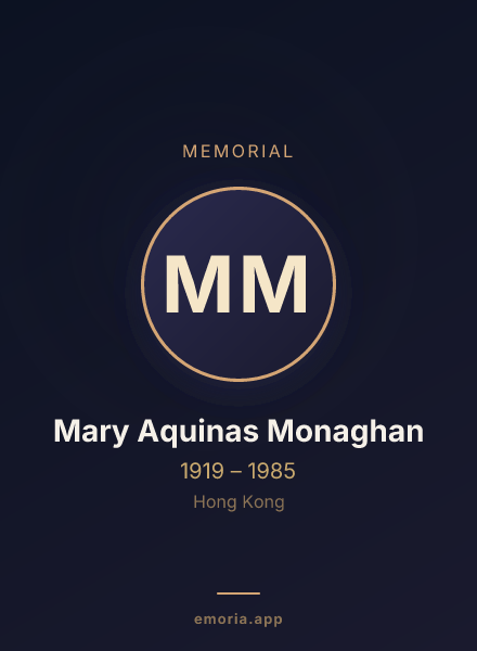 Memorial portrait of Mary Aquinas Monaghan