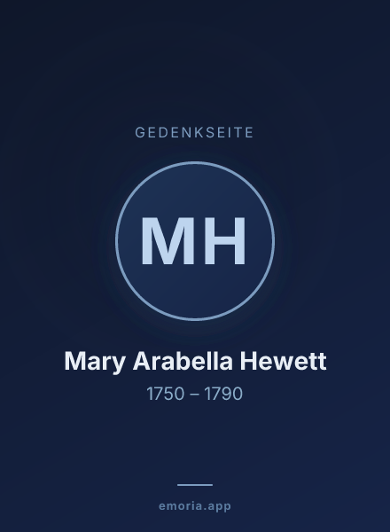 Gedenkportrait von Mary Arabella Hewett