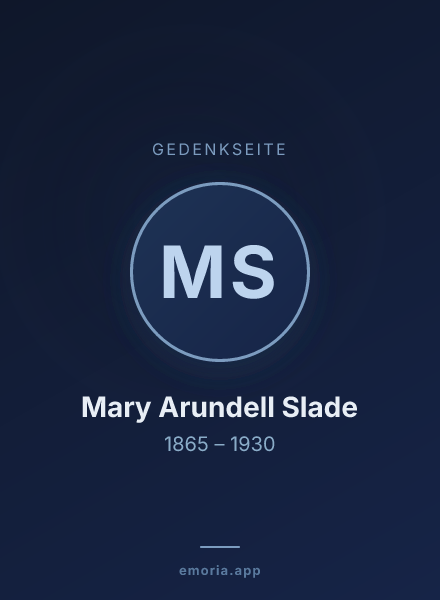 Gedenkportrait von Mary Arundell Slade