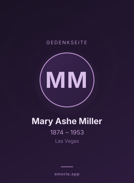 Gedenkportrait von Mary Ashe Miller