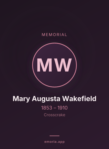 Memorial portrait of Mary Augusta Wakefield
