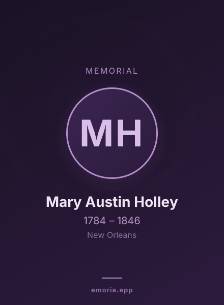 Memorial portrait of Mary Austin Holley