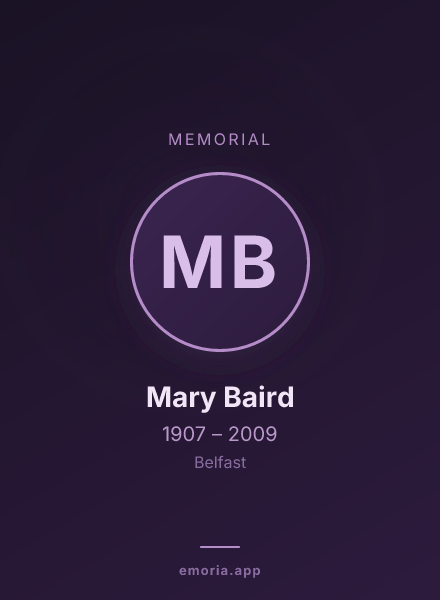 Memorial portrait of Mary Baird