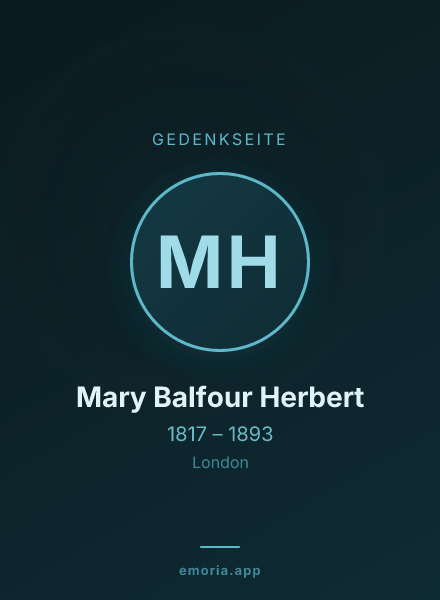 Gedenkportrait von Mary Balfour Herbert