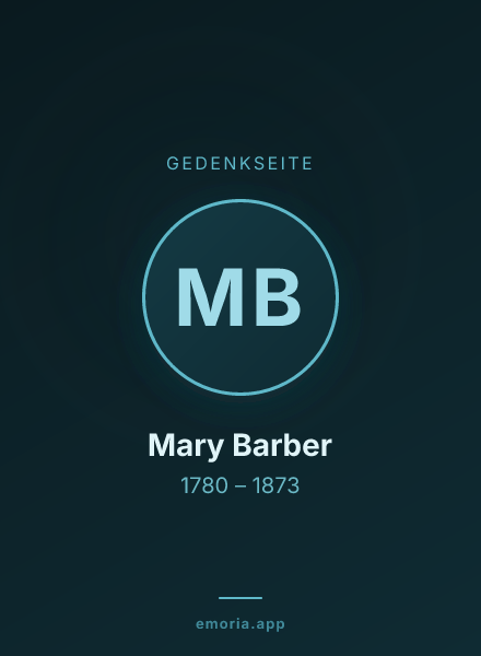Gedenkportrait von Mary Barber