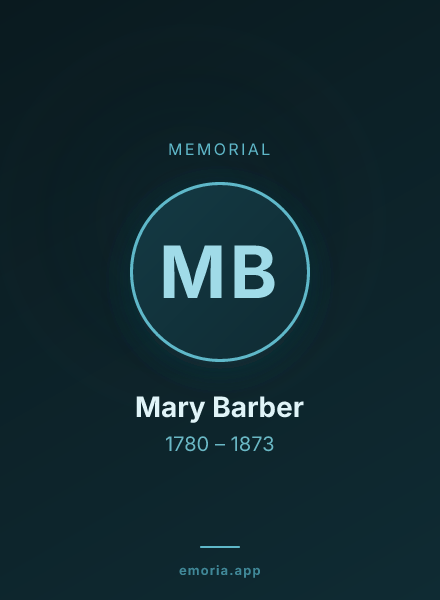 Memorial portrait of Mary Barber