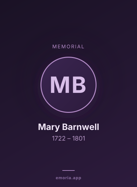 Memorial portrait of Mary Barnwell