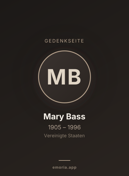Gedenkportrait von Mary Bass