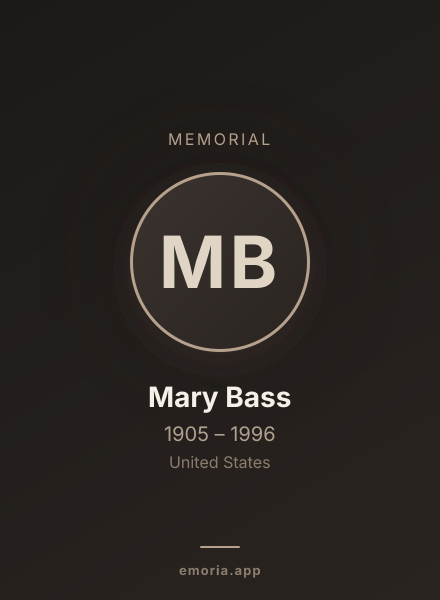 Memorial portrait of Mary Bass