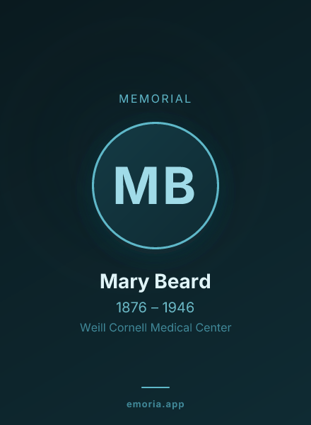 Memorial portrait of Mary Beard